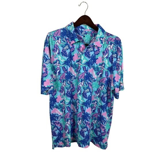 Simply Southern Men's Hawaiian All Over Print Performance Polo XXL‎ - Picture 1 of 5